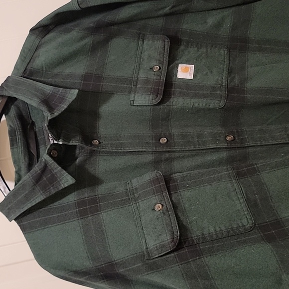 Carhartt Loose Fit Heavyweight Flannel Plaid Long Sleeve Shirt Size 4XL - Picture 8 of 9
